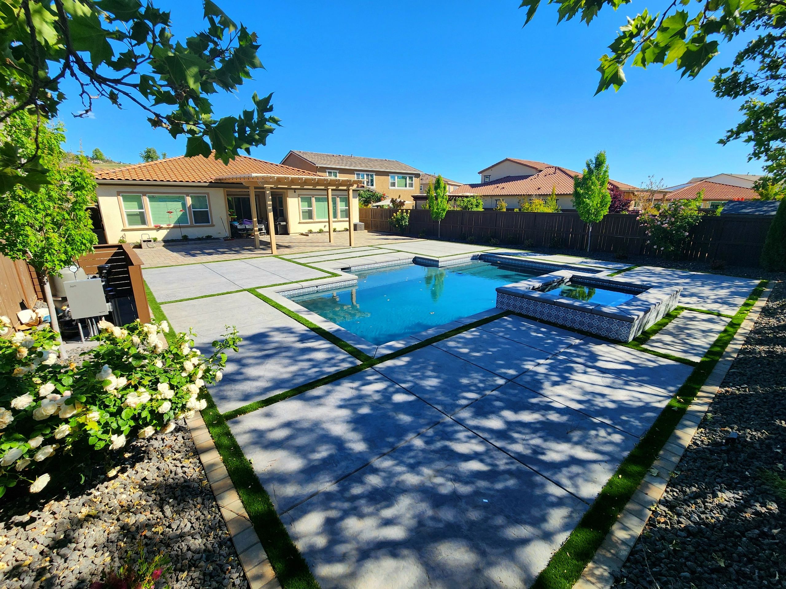 Turf, irrigation, drainage and planting installation